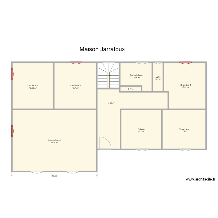 JARRAFOUX    LERIGNEUX. Plan de 0 pièce et 0 m2