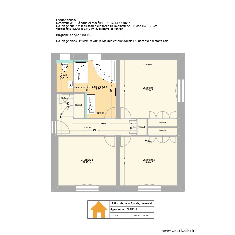 299 Salvate SDB V1. Plan de 0 pièce et 0 m2