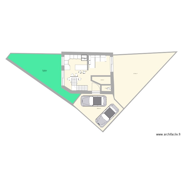 essai 1 gueriniere. Plan de 14 pièces et 297 m2