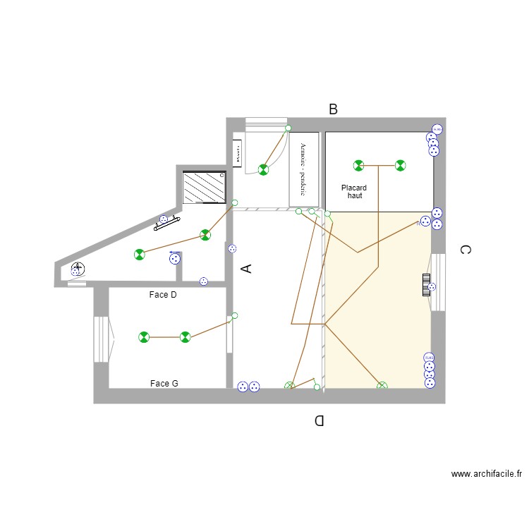 14 Sidi Brahim Ex loge Electricité. Plan de 1 pièce et 8 m2