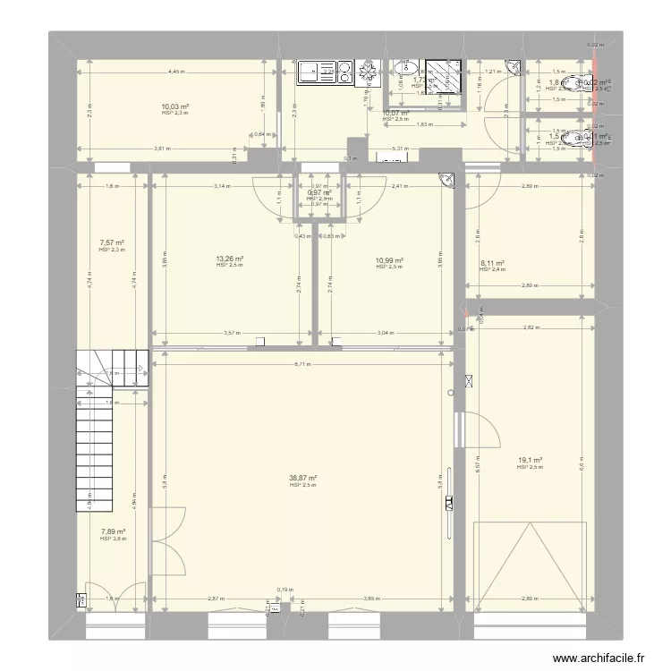 Centre V02 sdb. Plan de 