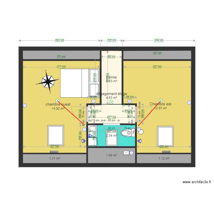 850 x 580 étage. Plan de 0 pièce et 0 m2