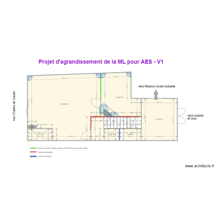 24 ch de gaulle rdc avant. Plan de 0 pièce et 0 m2