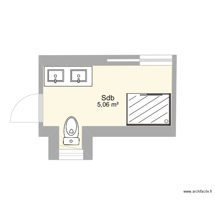 Sdb boissière v2. Plan de 0 pièce et 0 m2