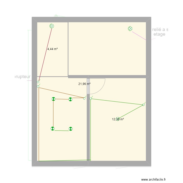 Zanieres extensions eclairage. Plan de 6 pièces et 78 m2