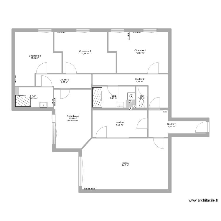 Asturies_Après. Plan de 12 pièces et 110 m2
