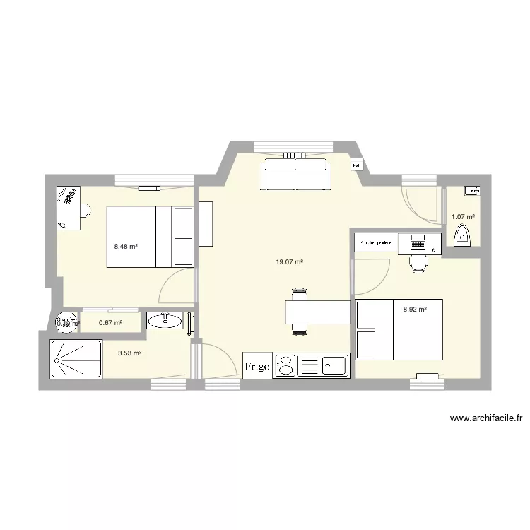 Appartement Avila v4 Aout 2019 avec meubles. Plan de 