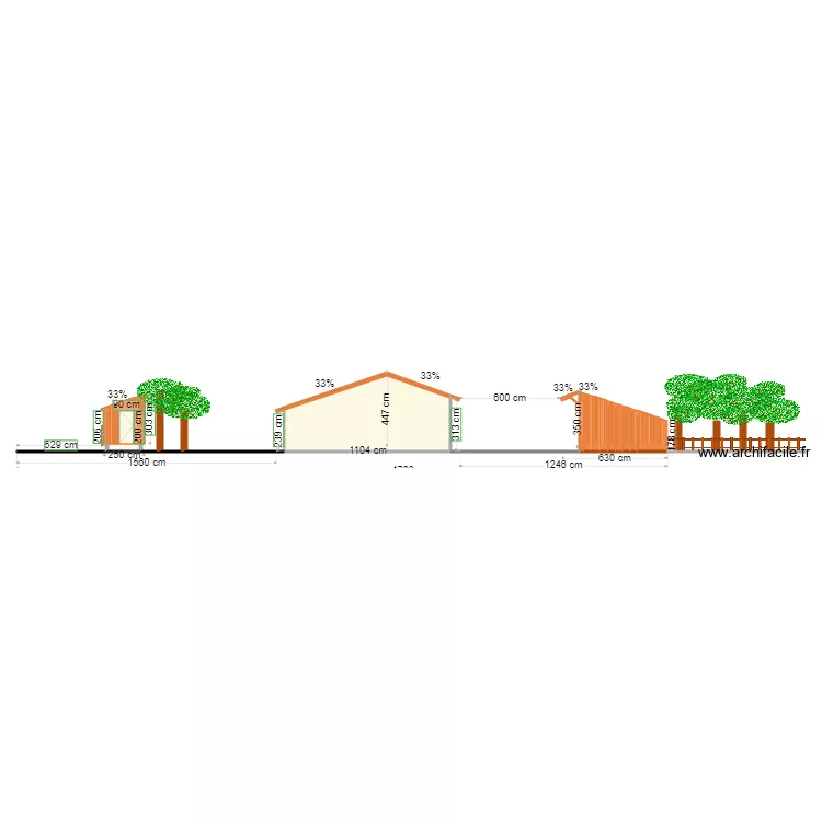 plan fa&ccedil;ade Ouest Hourtin apr&egrave;s. Plan de 