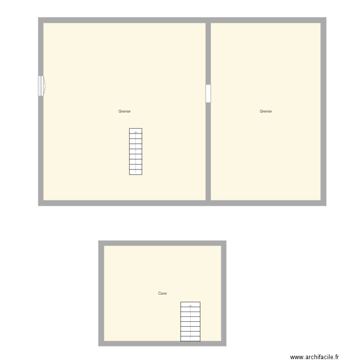Croquis BLAISE Grenier et cave. Plan de 0 pièce et 0 m2