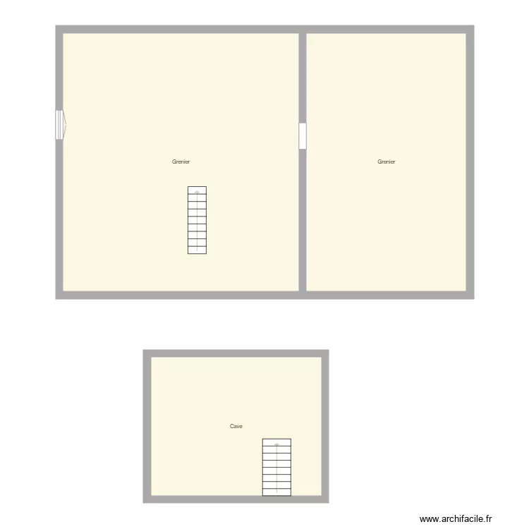 Croquis BLAISE Grenier et cave. Plan de 