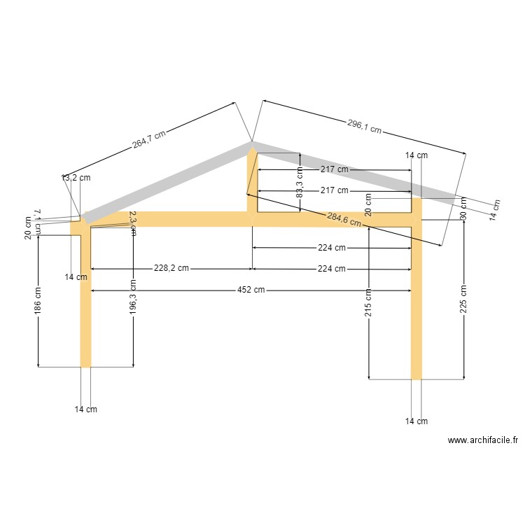 coupe001.2. Plan de 1 pièce et 1 m2