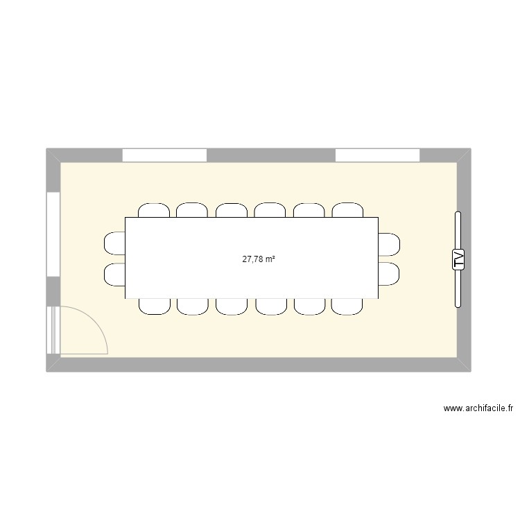 salle formation. Plan de 1 pièce et 28 m2