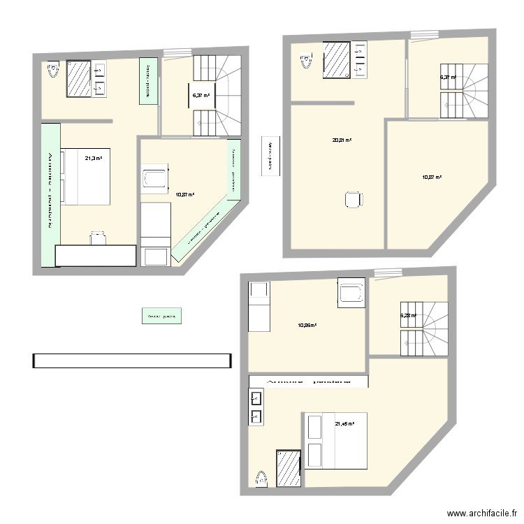 test. Plan de 9 pièces et 115 m2