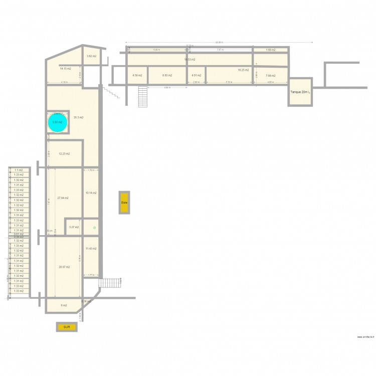 Planteamiento post cimenetacion. Plan de 0 pièce et 0 m2