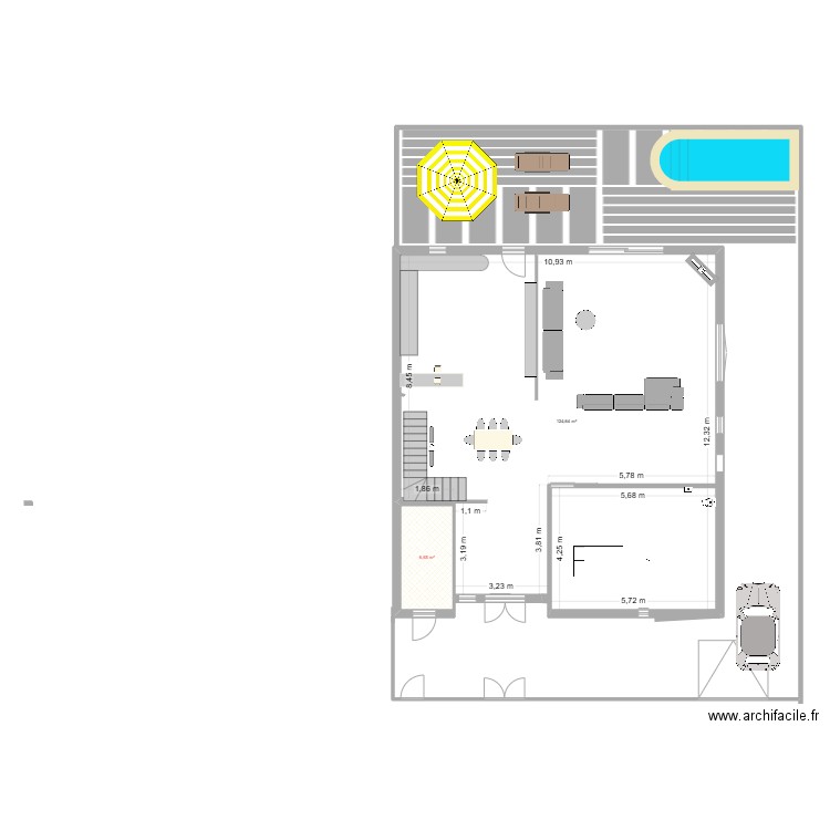 AFH. Plan de 2 pièces et 131 m2