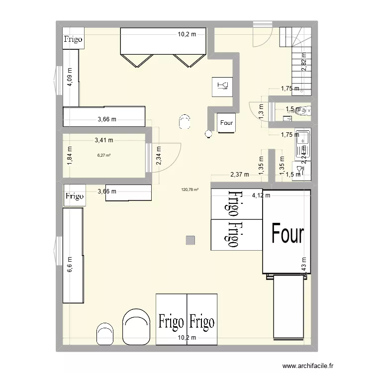 Labo boulangerie. Plan de 