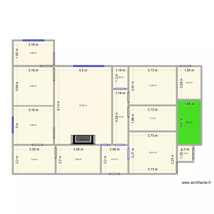 projet reno 2. Plan de 15  et 123 m²