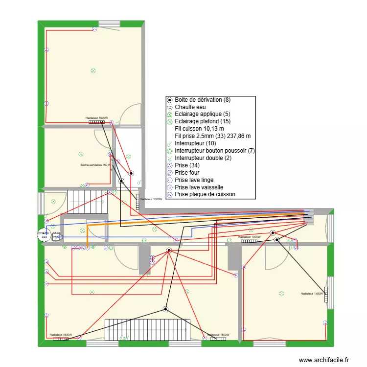 appart 1er gauche 2.5 et speciaux. Plan de 7  et 110 m²