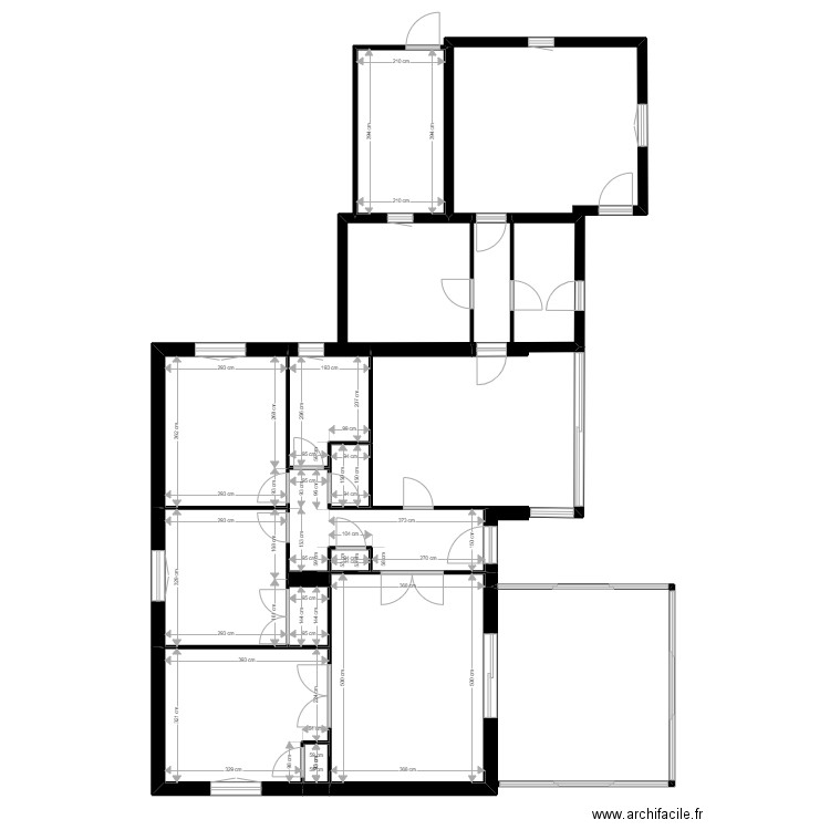 BARJON. Plan de 11 pièces et 75 m2