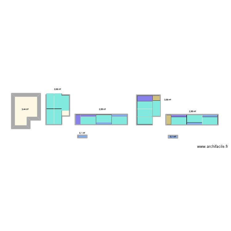 Isolation cave. Plan de 7 pièces et 17 m2