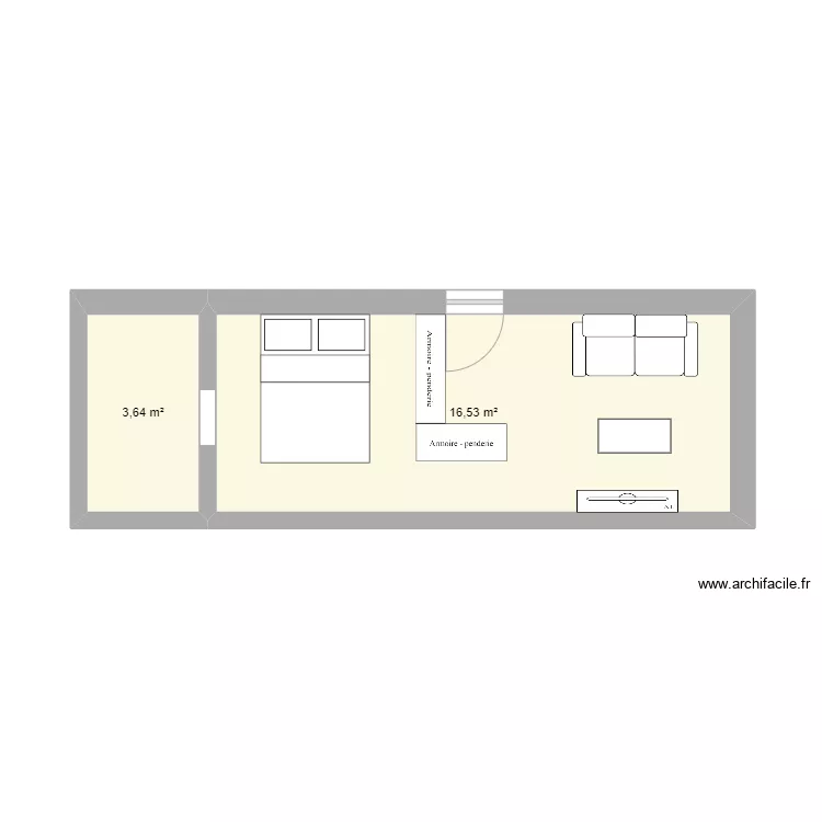 studio Nadine 2eme version. Plan de 