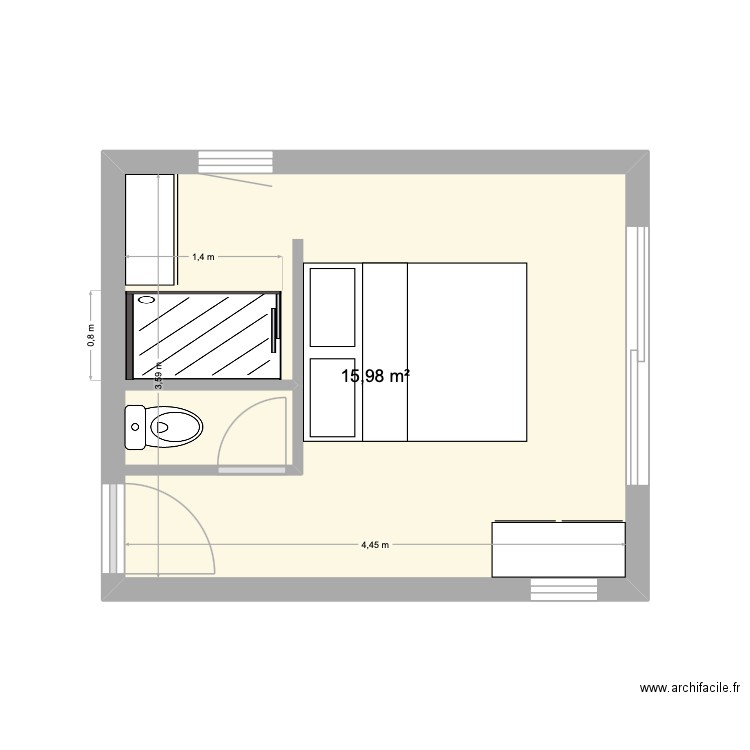 ch garage. Plan de 1 pièce et 16 m2