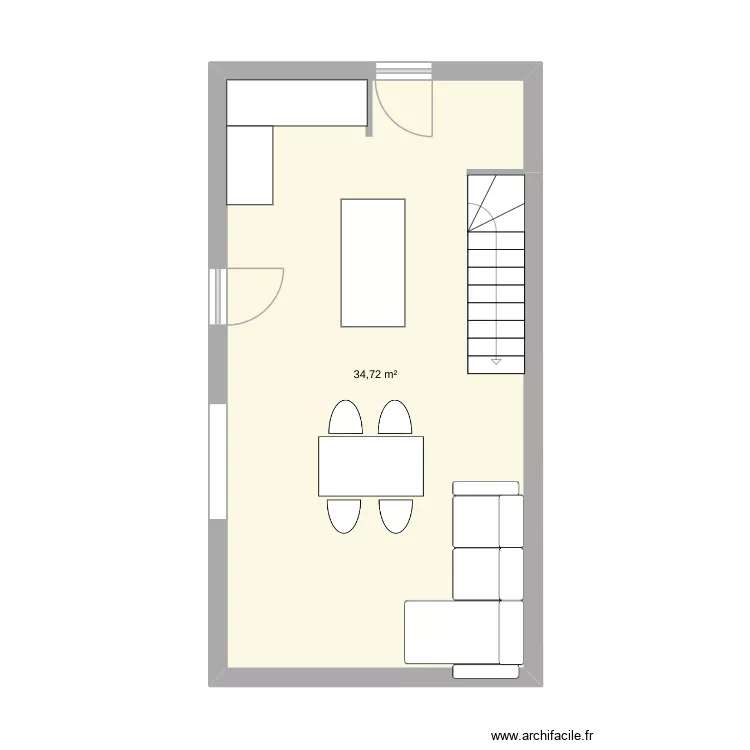 maison jb. Plan de 1  et 35 m²