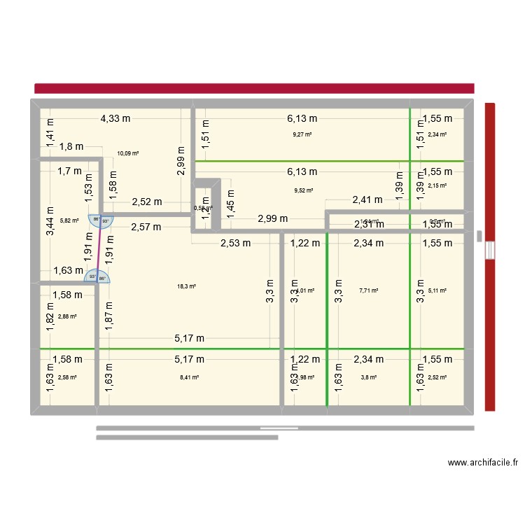 PFISTER 2. Plan de 19 pièces et 99 m2