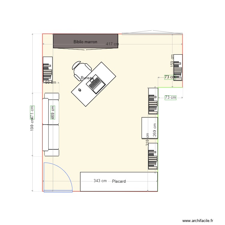 Bureau 2&egrave;me &eacute;tage. Plan de 0 pièce et 0 m2