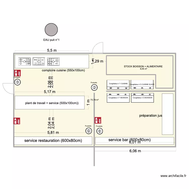 Plan cuisine / bar Festival . Plan de 
