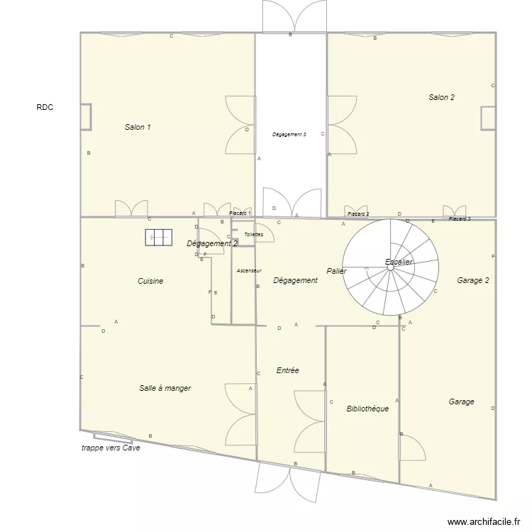Croquis huissier. Plan de 