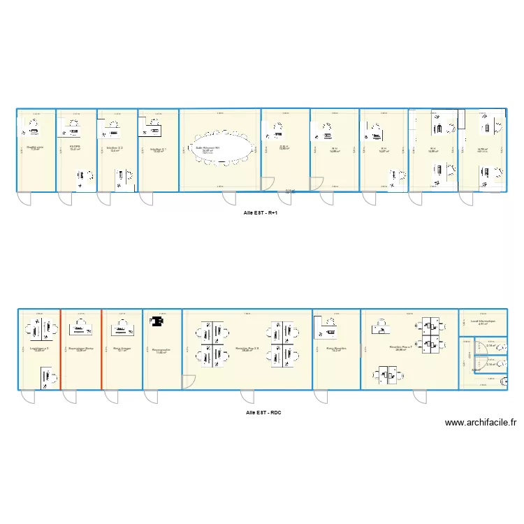 Am&eacute;nagement bureau Keops juil 25. Plan de 