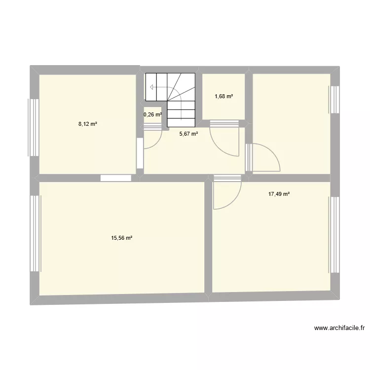 Etage. Plan de 6  et 49 m²