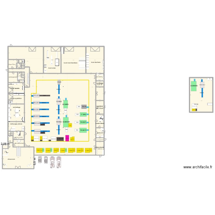 ATELIER FRAIPONT NEW  PLAN MACHINES 2. Plan de 48 pièces et 4703 m2