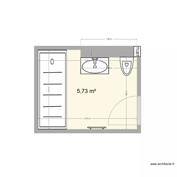 GUITTON. Plan de 1  et 6 m²