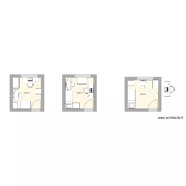 Chambre Léo. Plan de 3 et 21 m² Chambre Léo. Plan de 3 et 21 m²