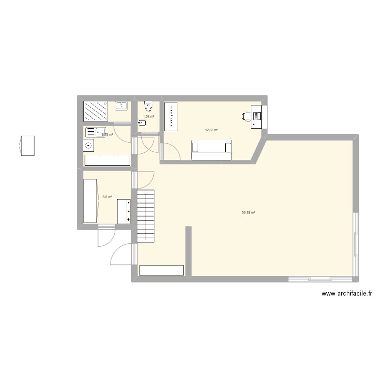 maison rdc 4. Plan de 0 pièce et 0 m2