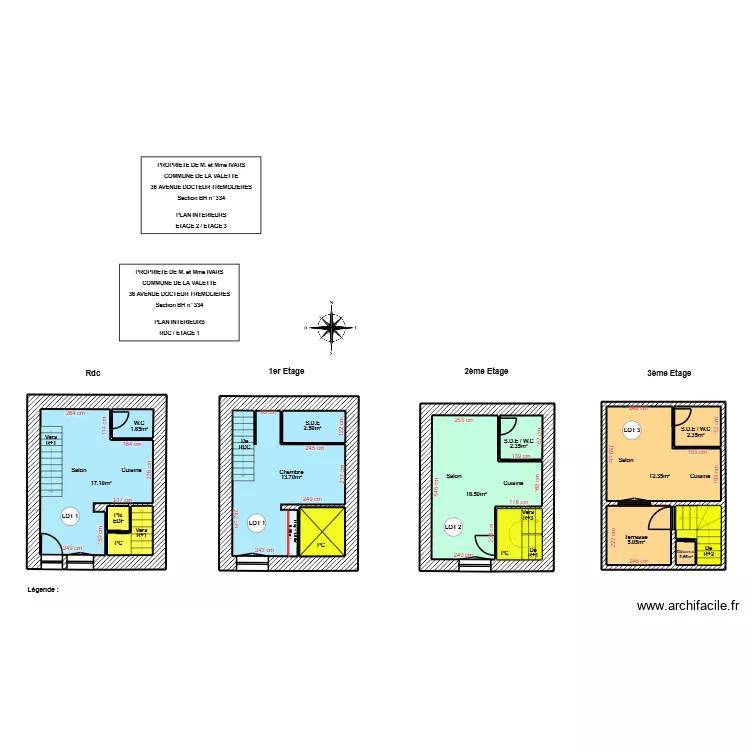 IVARS. Plan de 16  et 92 m²