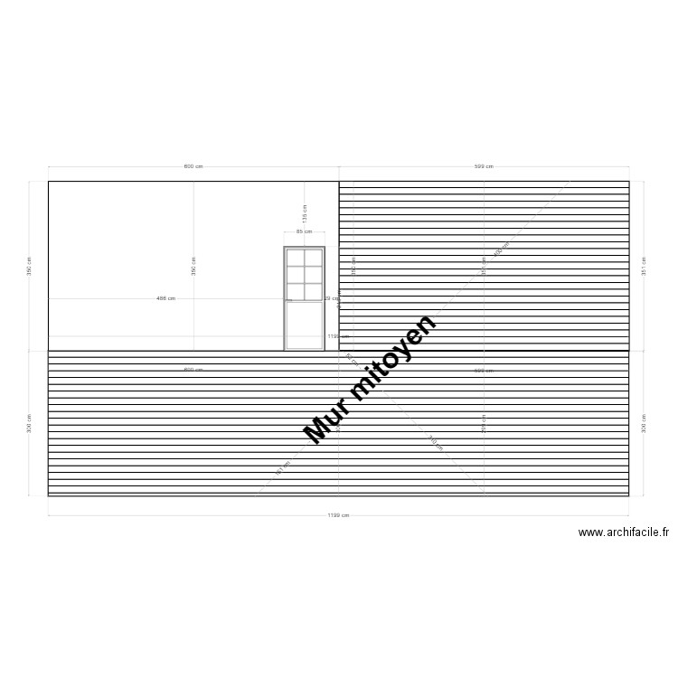 plan façade SUD avant modifs. Plan de 0 pièce et 0 m2