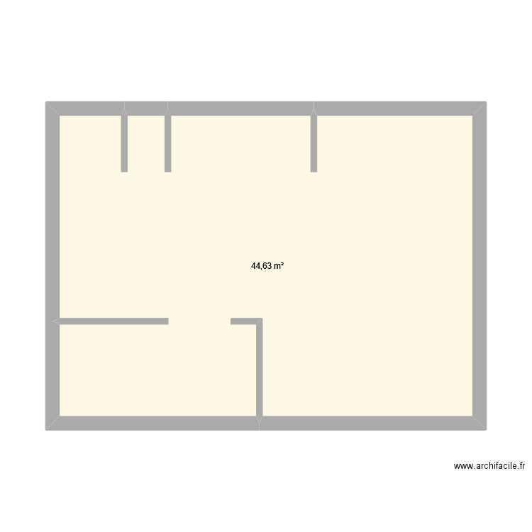 plan bourtique. Plan de 1 pièce et 45 m2