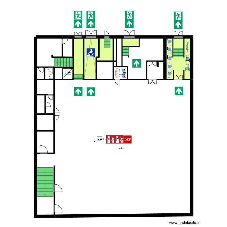ZEF rdc. Plan de 18 pièces et 221 m2