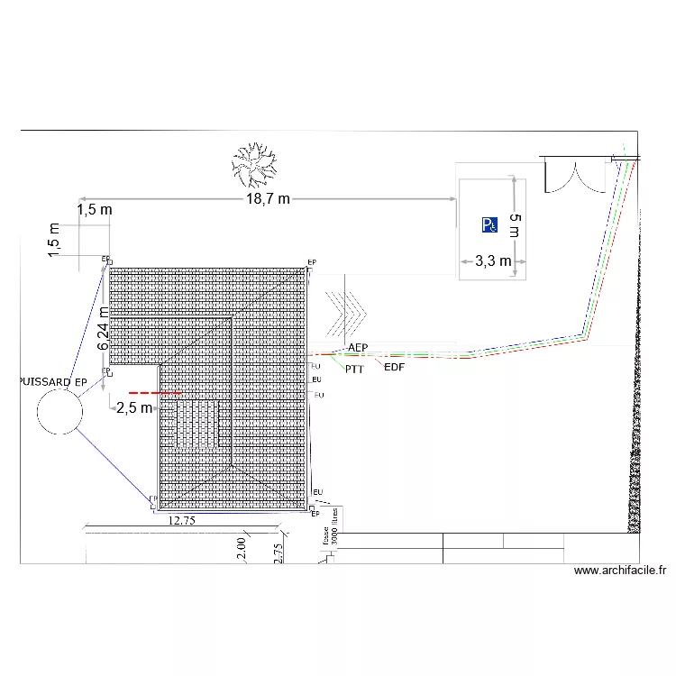 Les pins Acc&egrave;s Ext. PMR. Plan de 