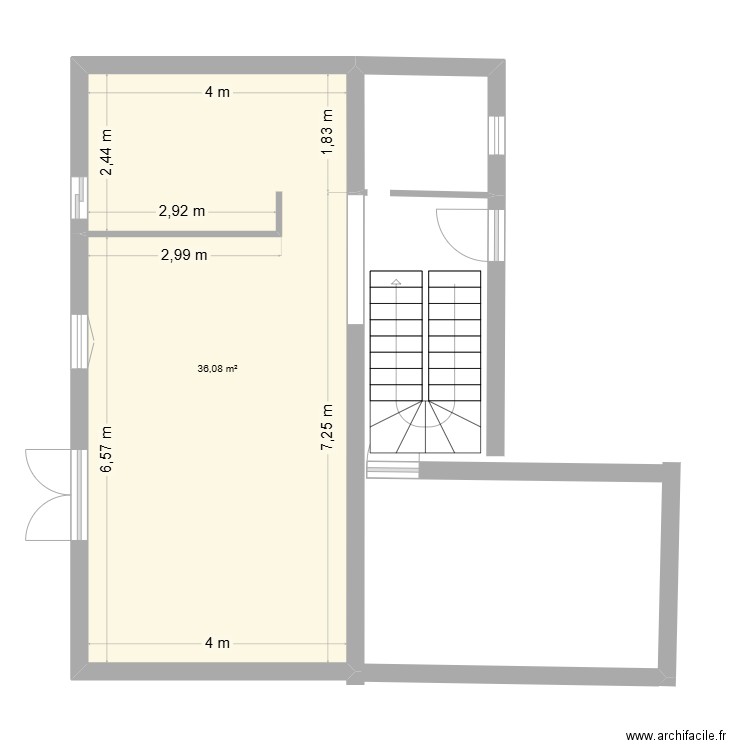 villa 23 le Jas Valréas. Plan de 1 pièce et 36 m2