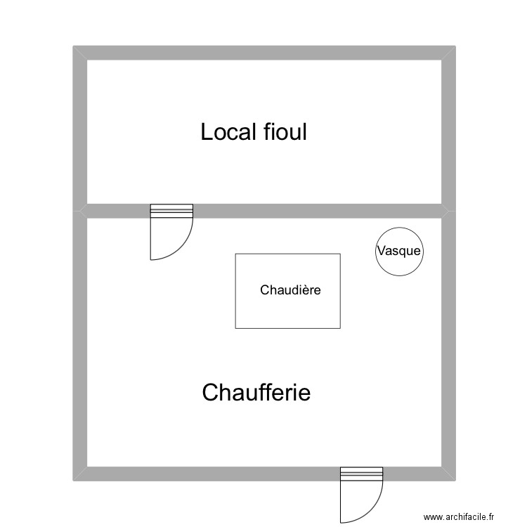 Bat annexe. Plan de 2 pièces et 50 m2