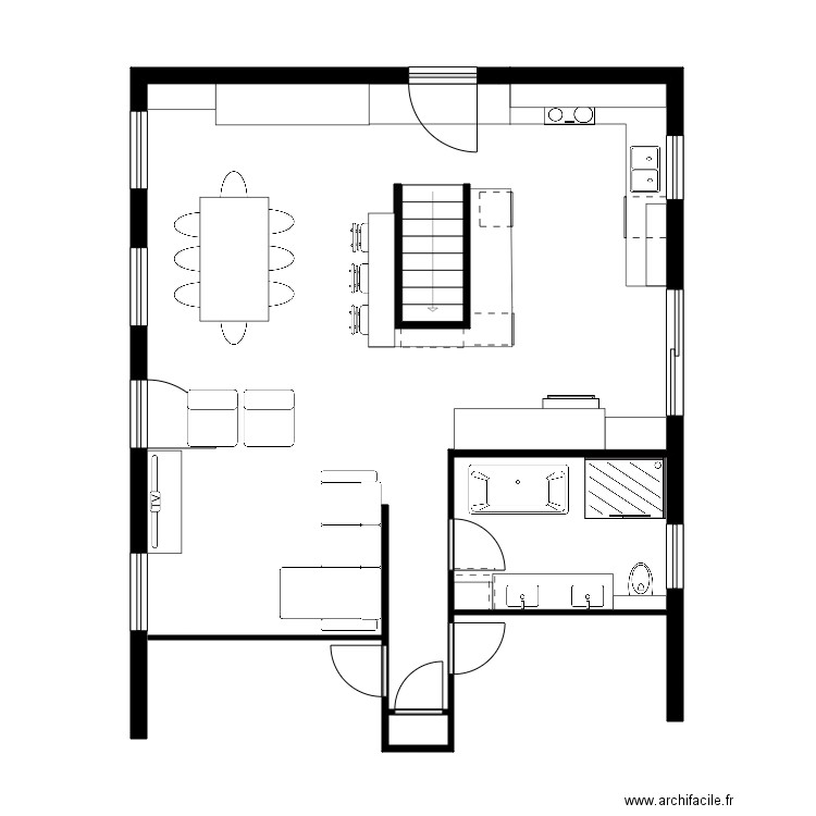 jl bouffard vide. Plan de 2 pièces et 8 m2