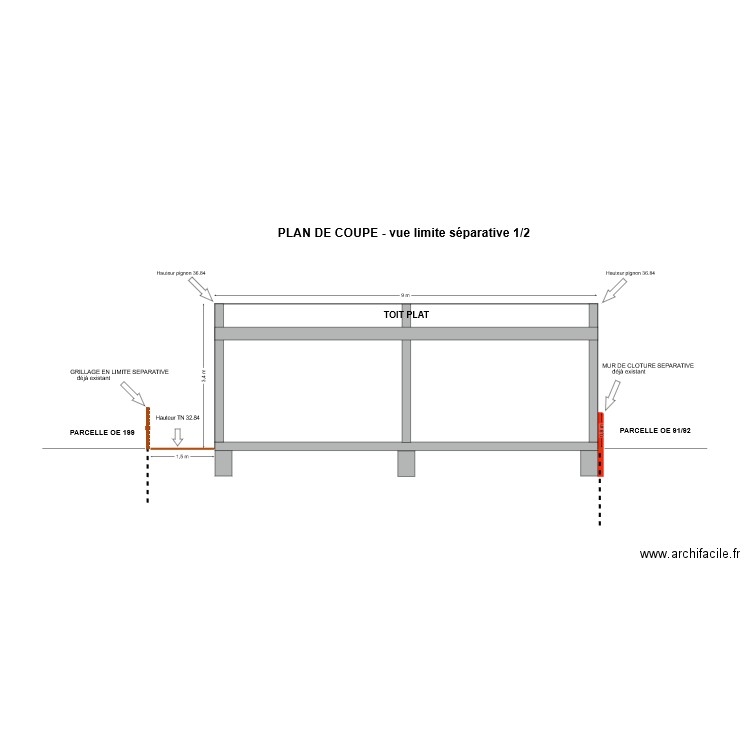 coupe 2. Plan de 0 pièce et 0 m2