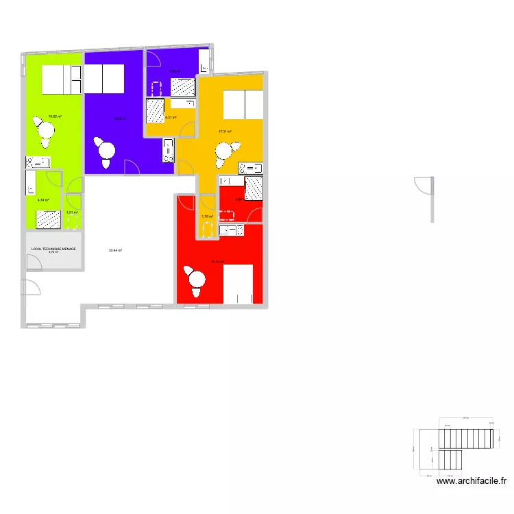 Escalier vu de haut. Plan de Escalier vu de haut. Plan de