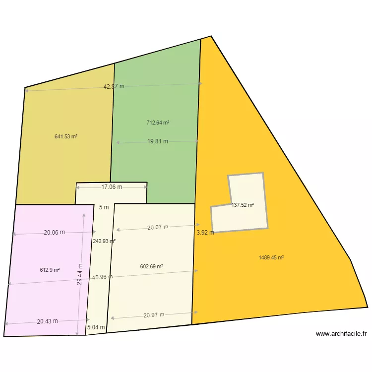 Cornebarrieu - 160 rte (Bouconne - 4 lots acces central v2. Plan de 7 et 4591 m² Cornebarrieu - 160 rte (Bouconne - 4 lots acces central v2. Plan de 7 et 4591 m²