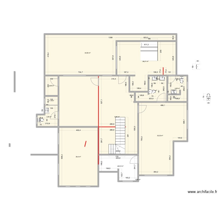 PLAM final 1111. Plan de 12 pièces et 174 m2
