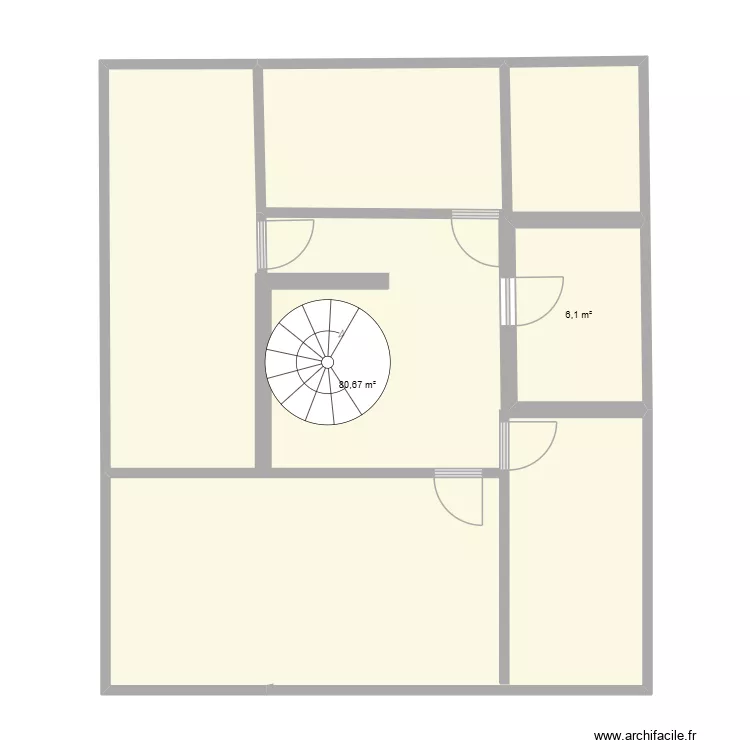 vierge. Plan de 2  et 87 m²